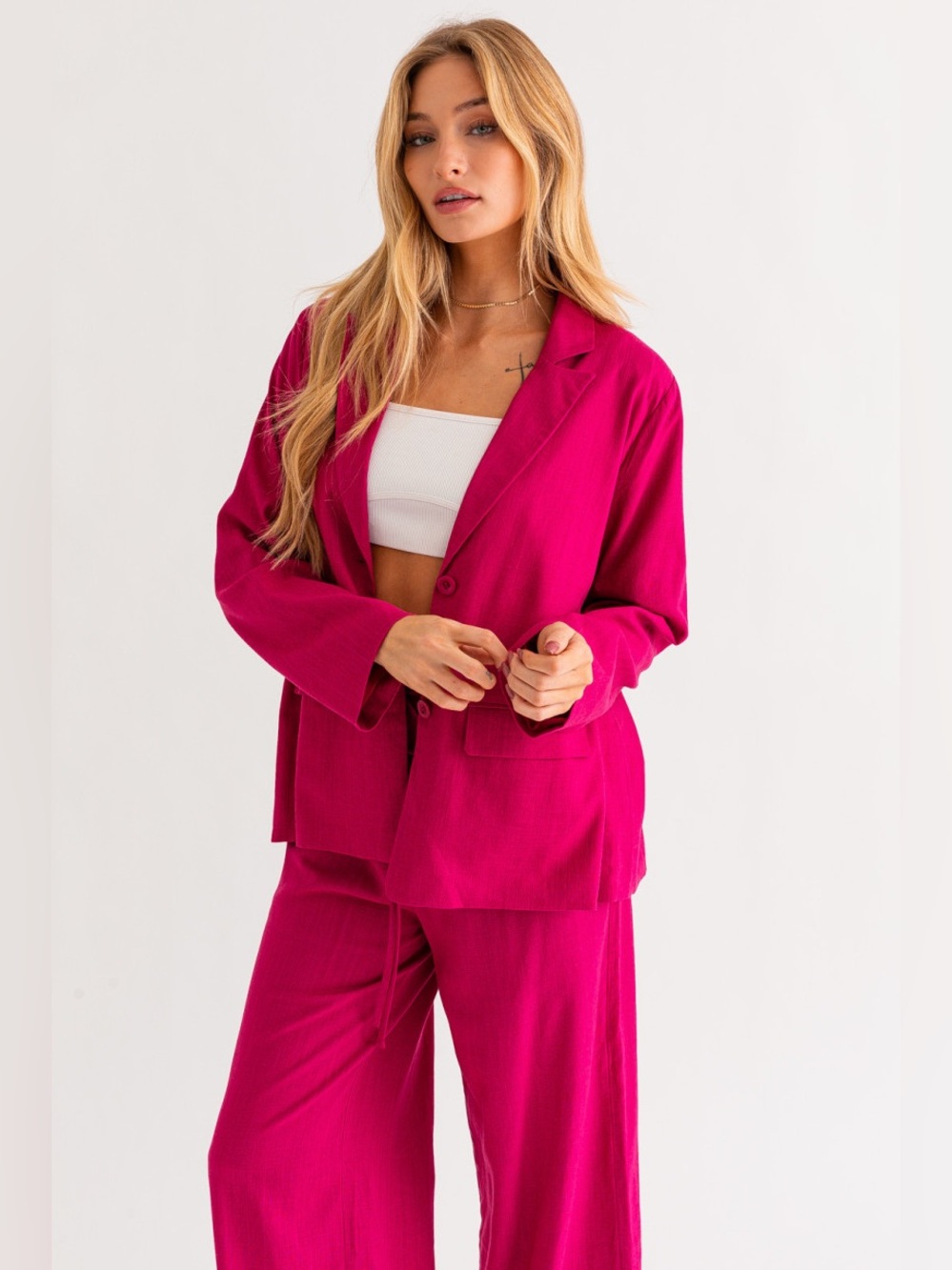 Blazer Set in hot pink